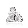 Cat Reading and Playing Brooch: Fashionable and Reflective Cartoon Badge