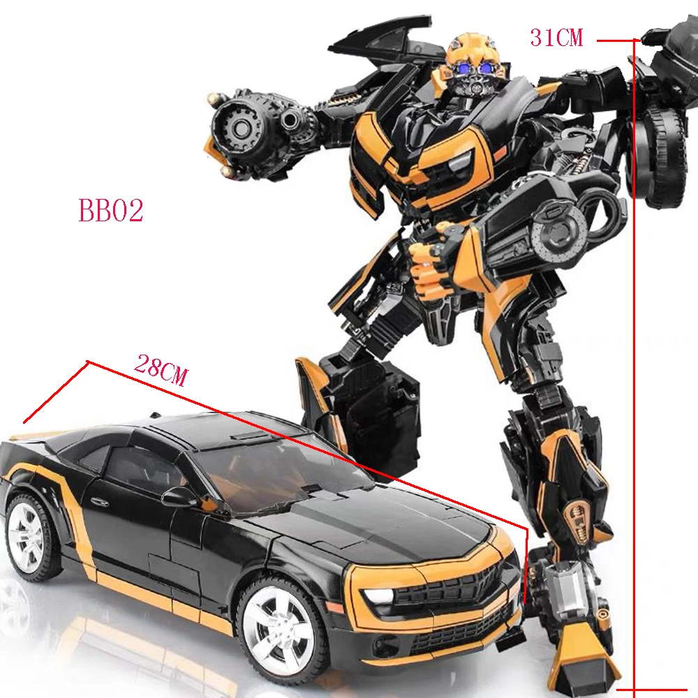 Deformation Action Figure Toys Black Bumblebe Transformation Robot Hornet Warrior Model Autobots Car BB02 BB01 MPM03 Poseable Articulated Scale