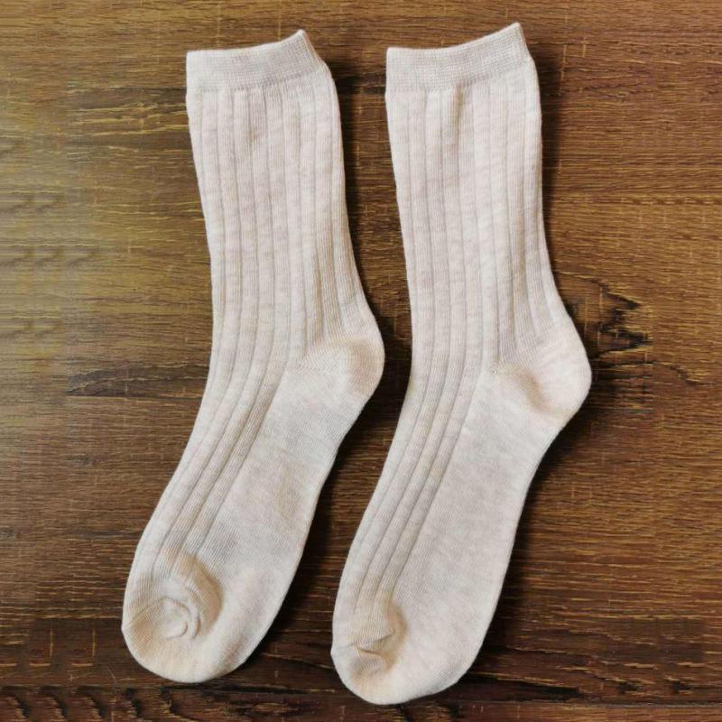 Korean & Japanese Style Women's Mid-Calf and Over-the-Knee Solid Color Socks for Autumn/Winter