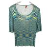 Made In Italy All-over Print Short Sleeve Knit Short Sleeve Sweater Women Used