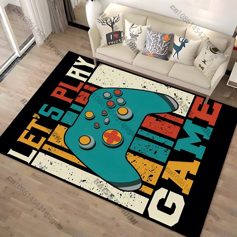 Modern Colorful Gaming Themed Carpet Non Slip Floor Mat for Living Room Kitchen Entrance Door Balcony Washable Rug Home Decor