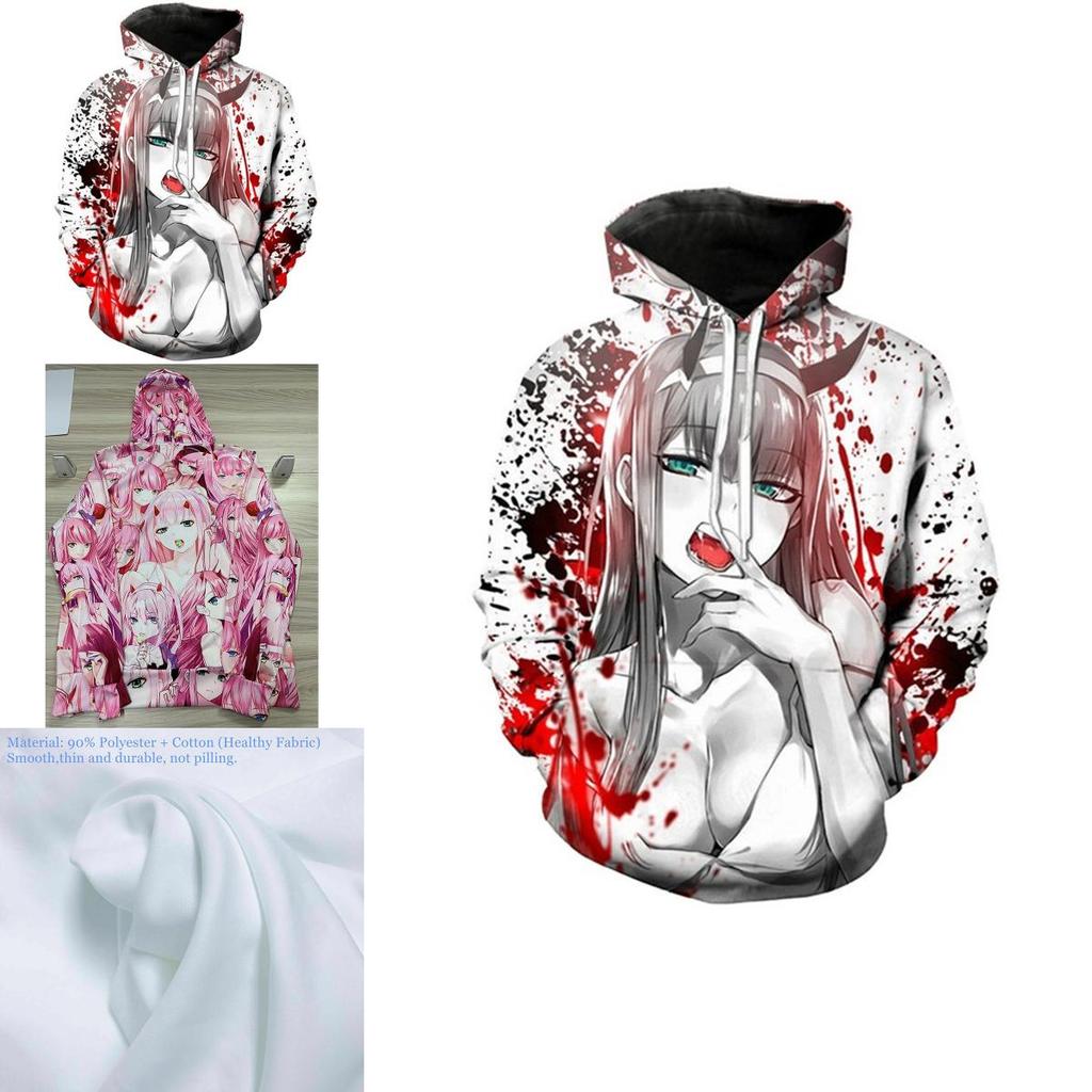 Cozy And Stylish Anime Darling In The Franxx Zero Two Pattern Unisex Hoodie