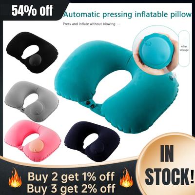 U Shaped Travel Pillows Automatic Air Inflatable Portable Neck Pillow Super Light Cervical Vertebr Pillow Home Car Auto