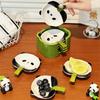 4/6Pcs Stackable Cartoon Panda Snack Dish Creative Mini Sauce Bowl Set  Table Decoration