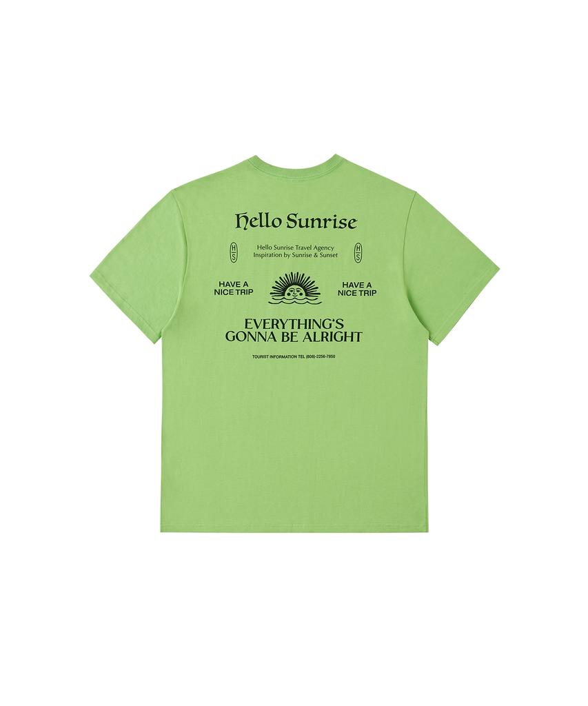 HELLO SUNRISE Hs Info Graphic Tee_Light Green