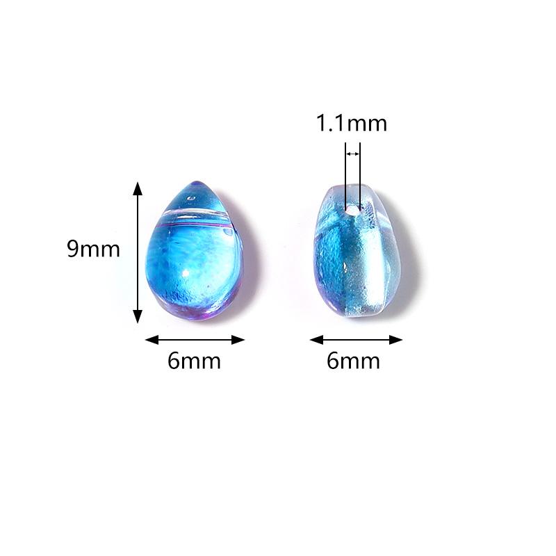 50pcs Water Shape Lampwork Beads Mixed Color Glass Beads for DIY Jewlery Making Accessories Loose Spacer Charms Imitation Rice
