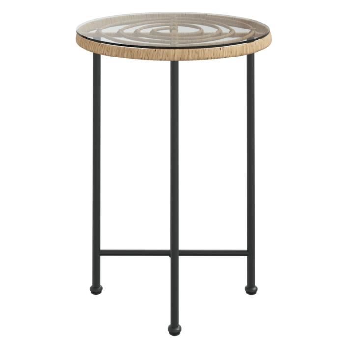 VidaXL Table de salle à manger Ø55 cm Verre trempé et acier 319434