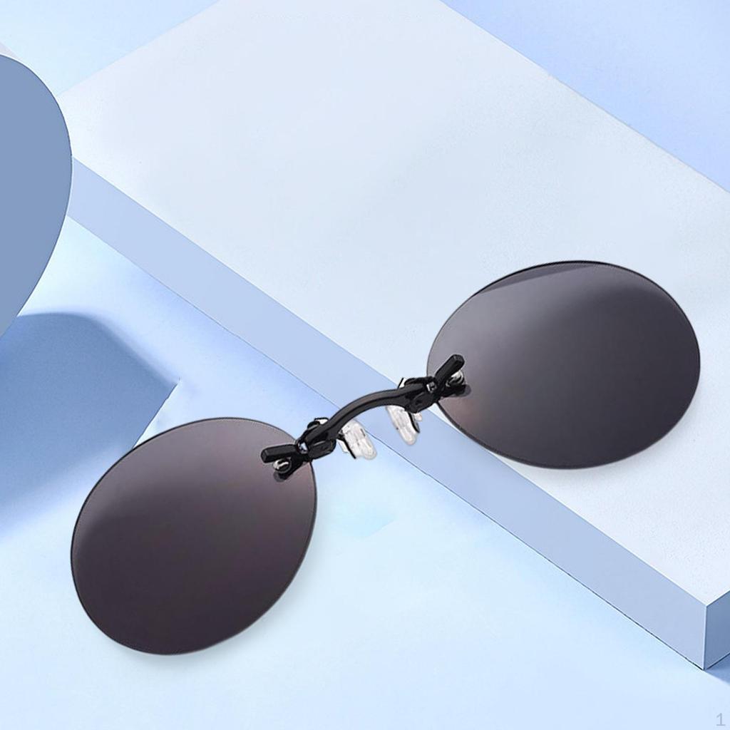 Light Rimless Retro Oval Nose Sunglasses Movie Anti Reflective UV400