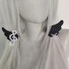 1 Pair Polka Dot Musical Note Hair Clip Angel Wings Design Y2K Hair Accessory  Casual Wear