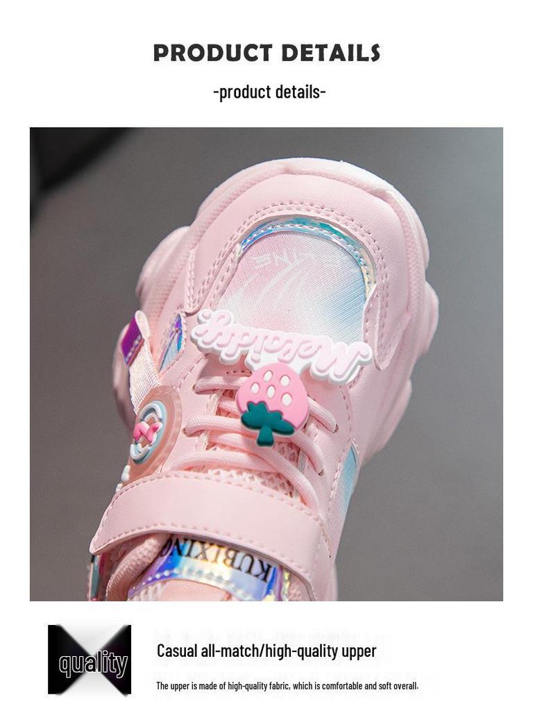 2026 New Autumn Girls' Dad-Style Sports Shoes for Medium and Large Children