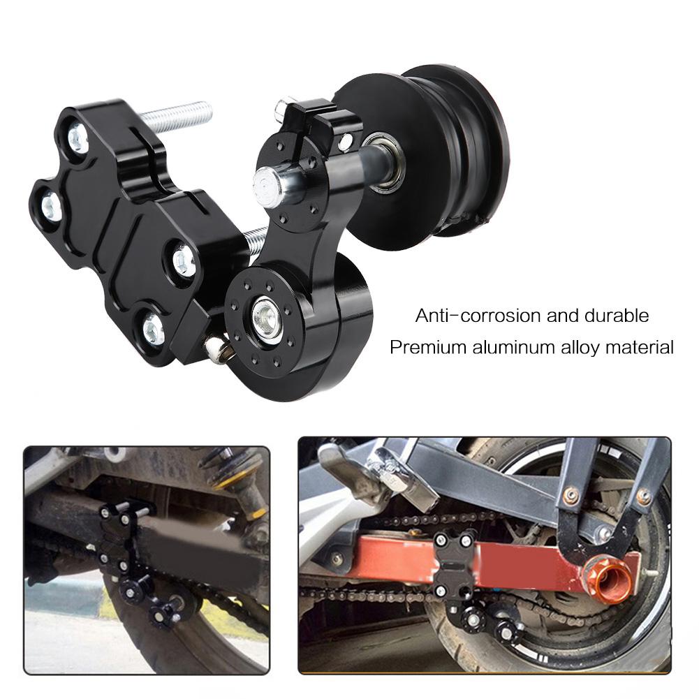 Motorcycle Aluminum Chain Tensioner Bolt Auto Adjuster on Roller Tool Black