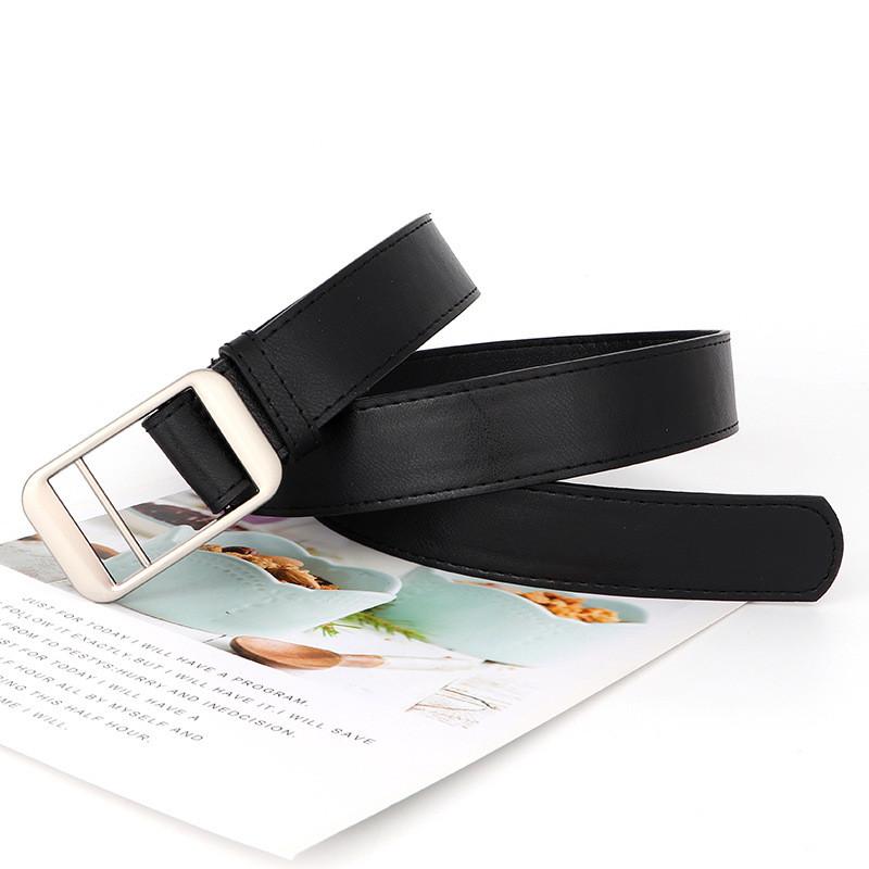 Slim Pu Leather Womens Belt With Matte Silver Closure For Fashion And Work