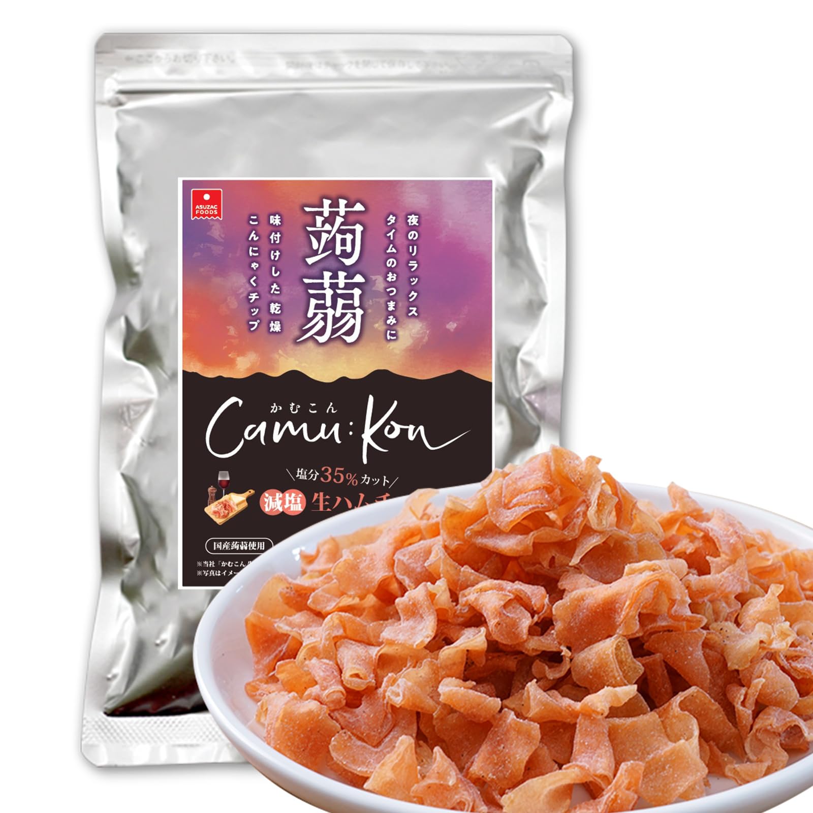 

Asuzak Foods Камукон Конняку со вкусом прошутто и сыра Здоровый отечественный конняку 75 г х 1 пакет Снек, с пониженным содержанием натрия [Снек без чувства вины] Джерки,