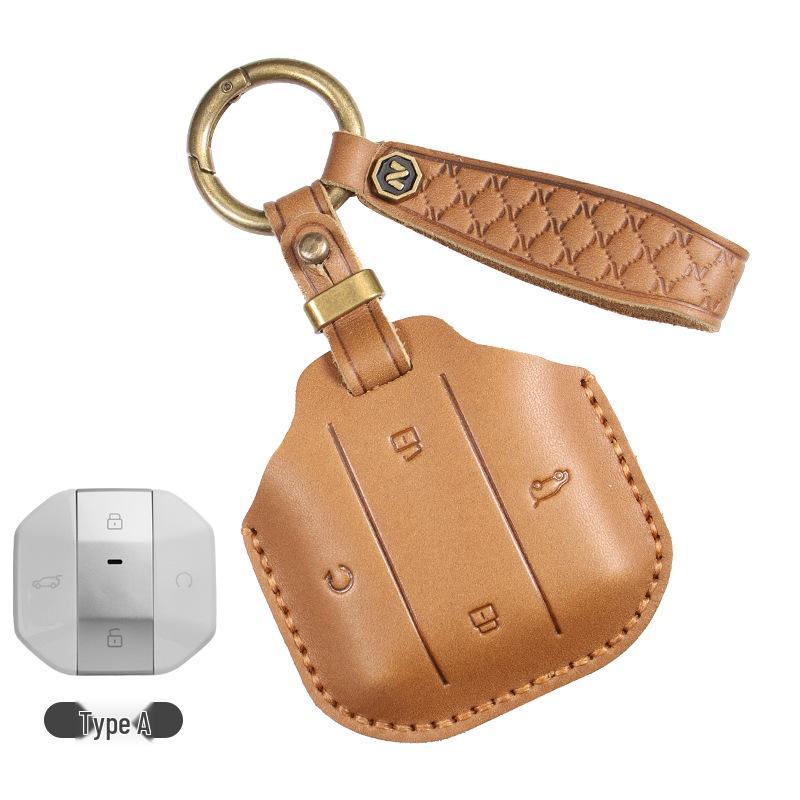 Chery Jetour Traveler Key Cover (26): Genuine Leather with Buckle, ShanHai T1 & CDM Compatible
