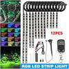 12Pcs Motorcycle RGB LED Under Waterproof Glow Lights Strip Neon Kit Remote