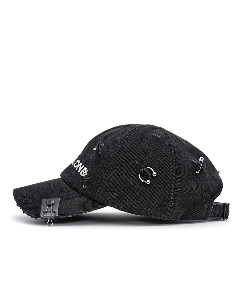 BLACKBLOND Vividi Ript Piercing Custom Denim Cap (Black)