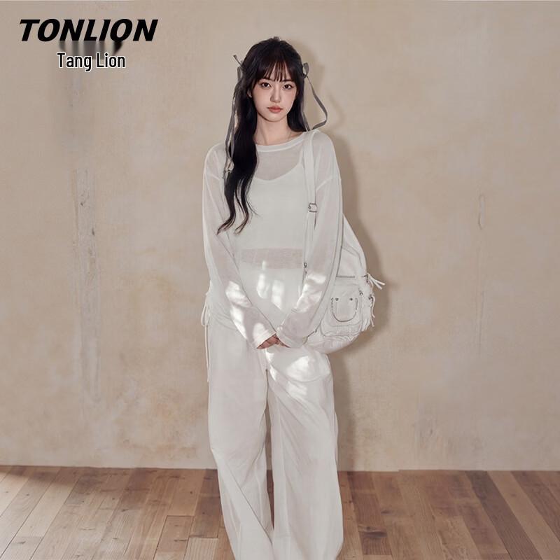 

TangLion Women s Loose-Fit Tencel Blend Long-Sleeve Blouse L