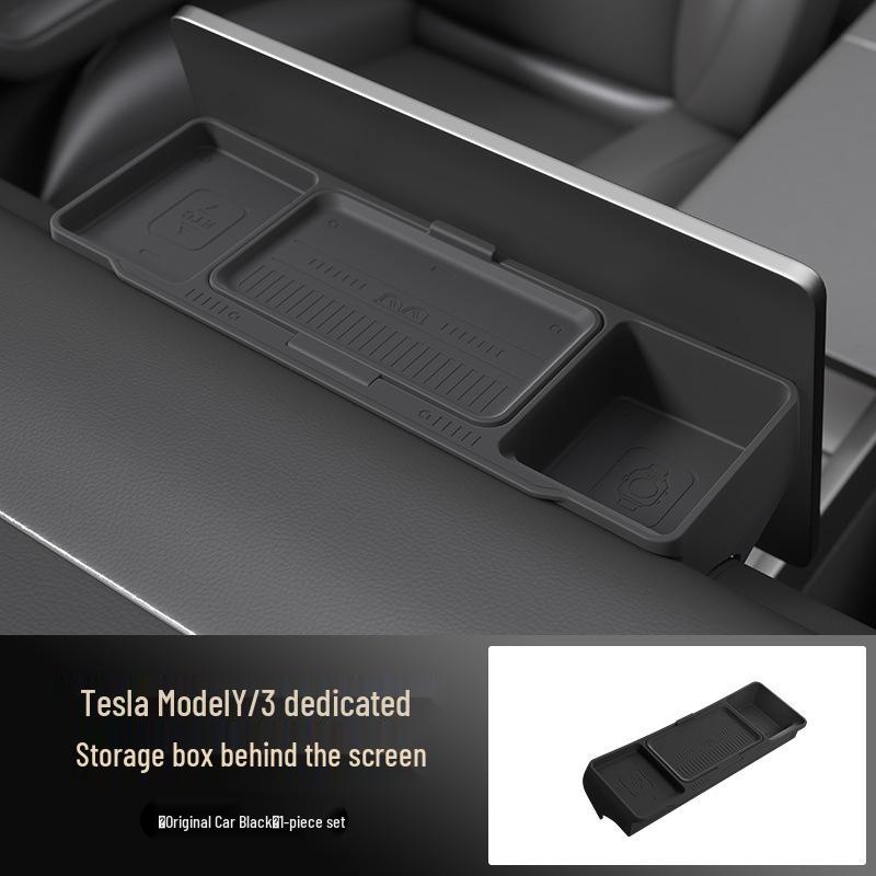 Silicone Anti-Shake Storage Box for Tesla Rear Screen Compartment 347.1mm x 133mm x 84.4mm