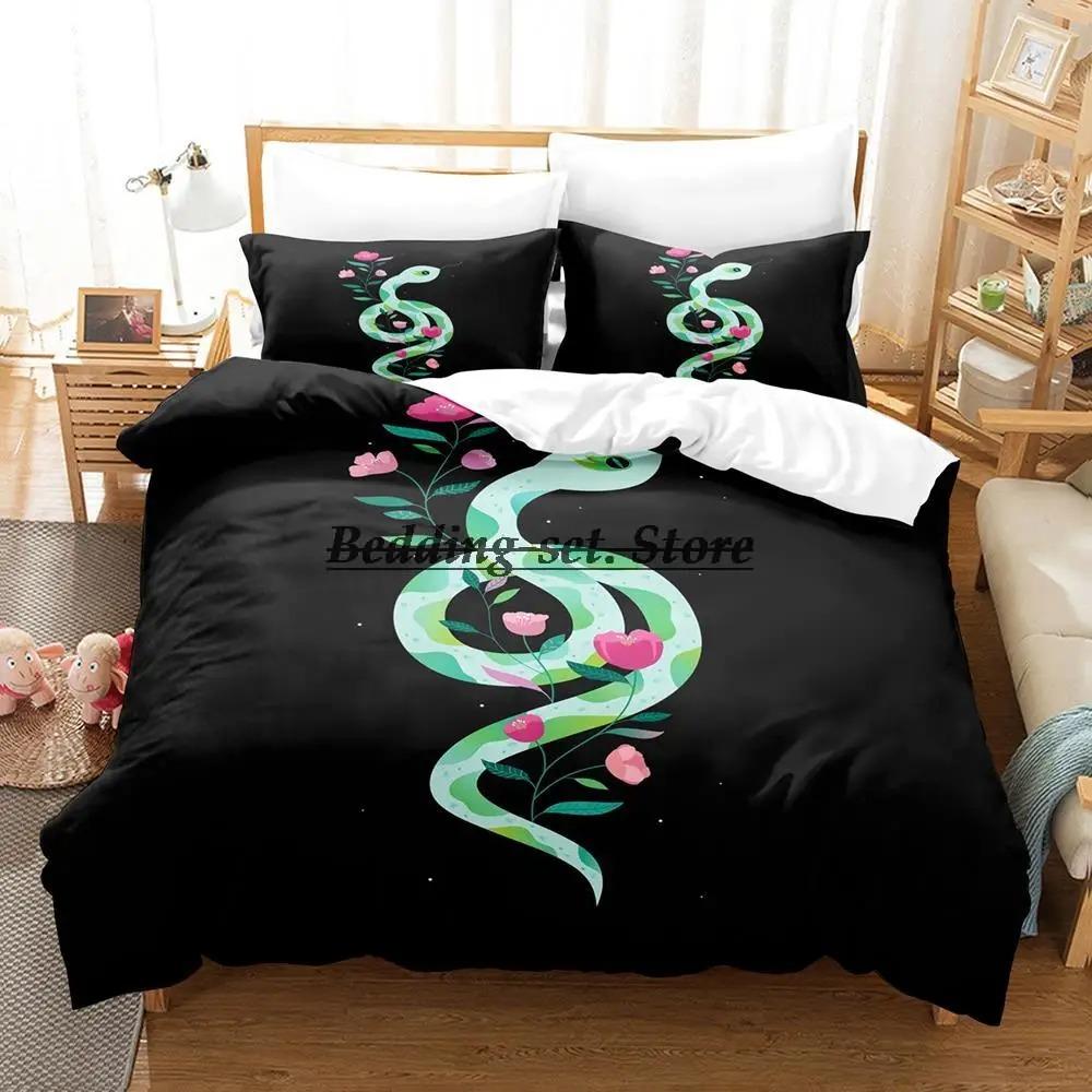 Animal Yinuoda Snake Bedding Set Single Twin Full Queen King Size Bed Set Aldult Kid Bedroom Duvetcover Sets Anime Bed
