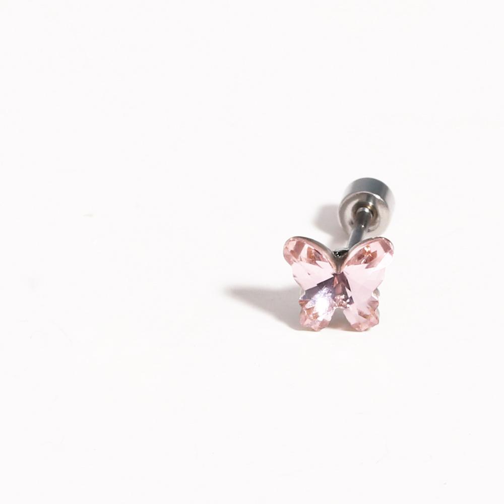 1pcs Shiny Butterfly Crystal Zircon Titanium Steel Ear Bone Nail Earrings for Women Cute Sweet Small Piercing Body Jewelry