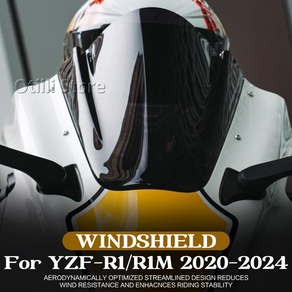 Windshield For Yamaha YZF-R1 YZF R1 YZF R1M 2020-2025 2024 Windscreen Wind Deflector Double Bubble Heightening Screen YZF-R1M