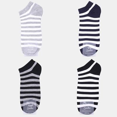 [Set of 5] 1323 Striped Ankle Socks