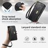 Wallet Case for iPhone 17/16e/16 Plus/15/14/13/12 Pro Max Lanyard Zipper Dual Card Holder Flip Stand Magnetic Buckle Cover