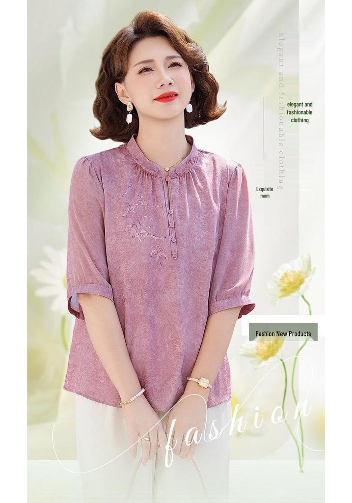 Chiffon Blouse for Summer 2026: Elegant Short Sleeve Chinese Style for Moms