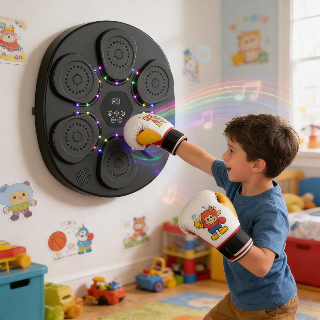 Music Smart Interactive Boxing Training Equipment BT Wall Mounted Boxing Workout Equipment Target for Adults Kids Gift for Men