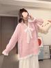 Grey Lace Long Sleeve Loose Knit Sweater - Spring/Autumn Design