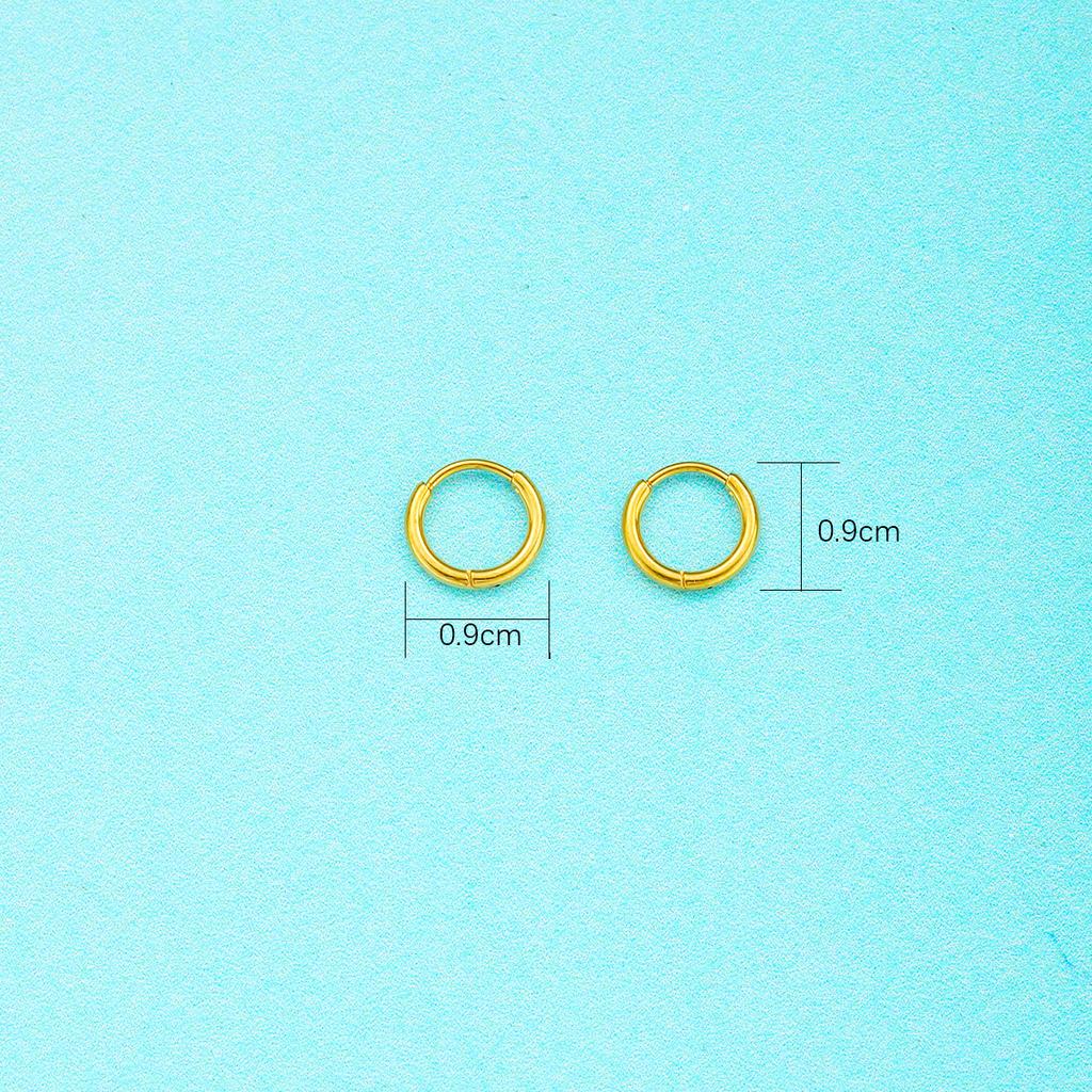 CARLIDANA Luxury Jewelry 14K Gold Plated No Fade Hoop Earrings Simple Style Non Tarnish Stainless Steel Clip On Earrings