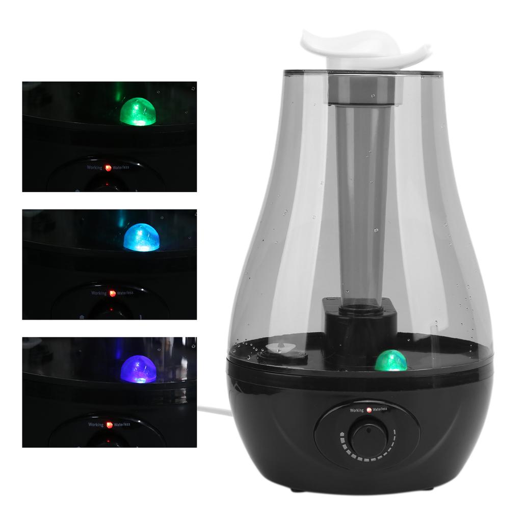 Umidificator de aer 3L, capacitate mare, pulverizare dublă cu lampă LED, umidificator, atomizor pentru animale de companie