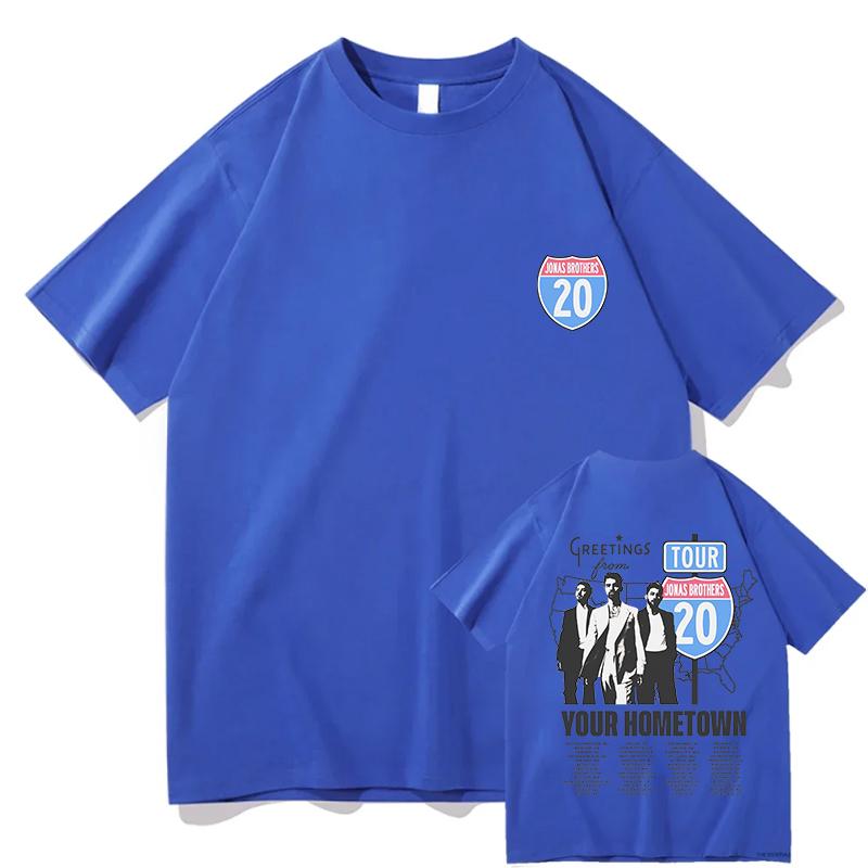 Jonas Brothers Greetings From Your Hometown T-shirts Mens Women Clothing Cotton Short Sleeves T Shirts Fashion Vintage T-shirt