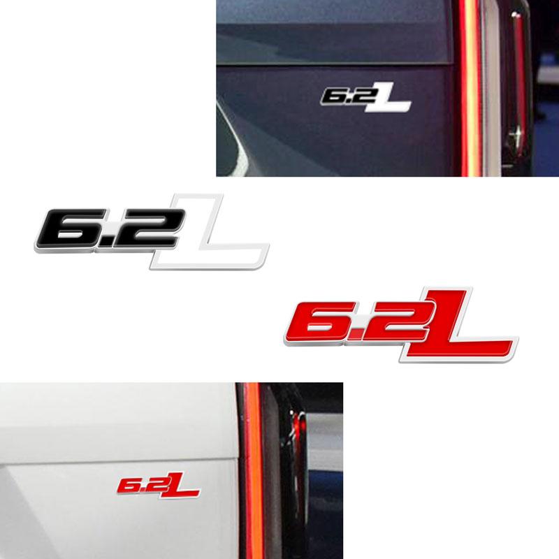1Pcs 3D Metal 6.2 L 6.2L Logo Car Fender Emblem Side Rear Trunk Tail Badge Sticker For F150 Chevrolet C7 Camaro 6.2L Accessories