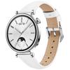 For Huawei Watch GT 4 41mm Watch Band Silver Buckle Slim Leather Strap