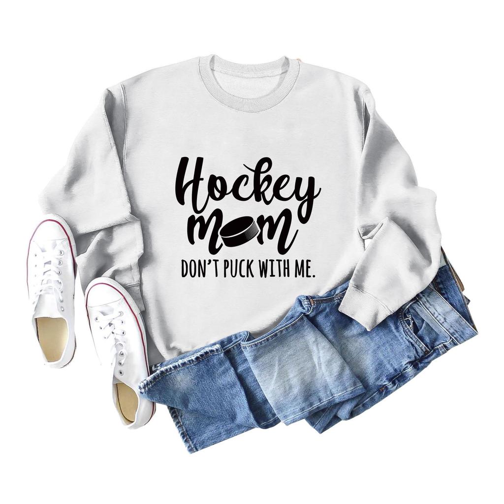 Hockey Mom Don't Puck Round Neck European-American Women's Long-Sleeve Shirt