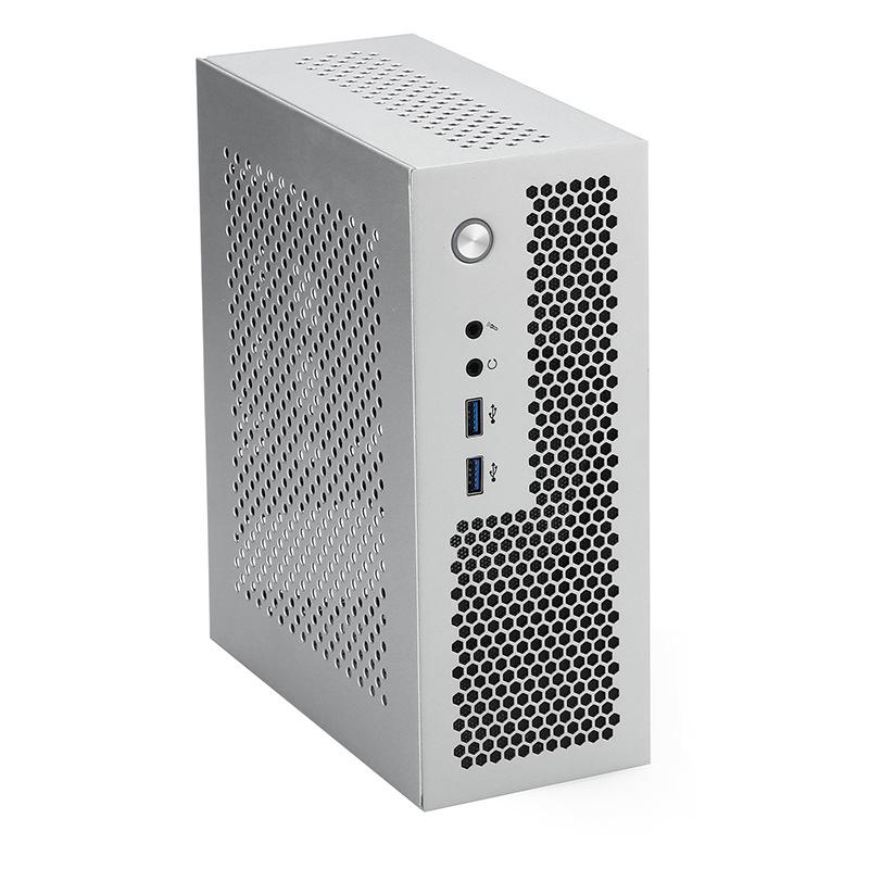 SKTC A09 Černá HTPC skříň, Stojící/Položená, Kompatibilní s ITX základní deskou, Malý 1U/Flex PSU