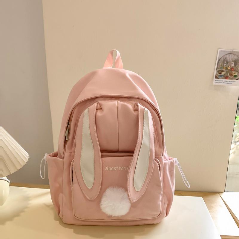 School bag female Harajuku high school student cute rabbit ears backpack campus versatile girl backpack
