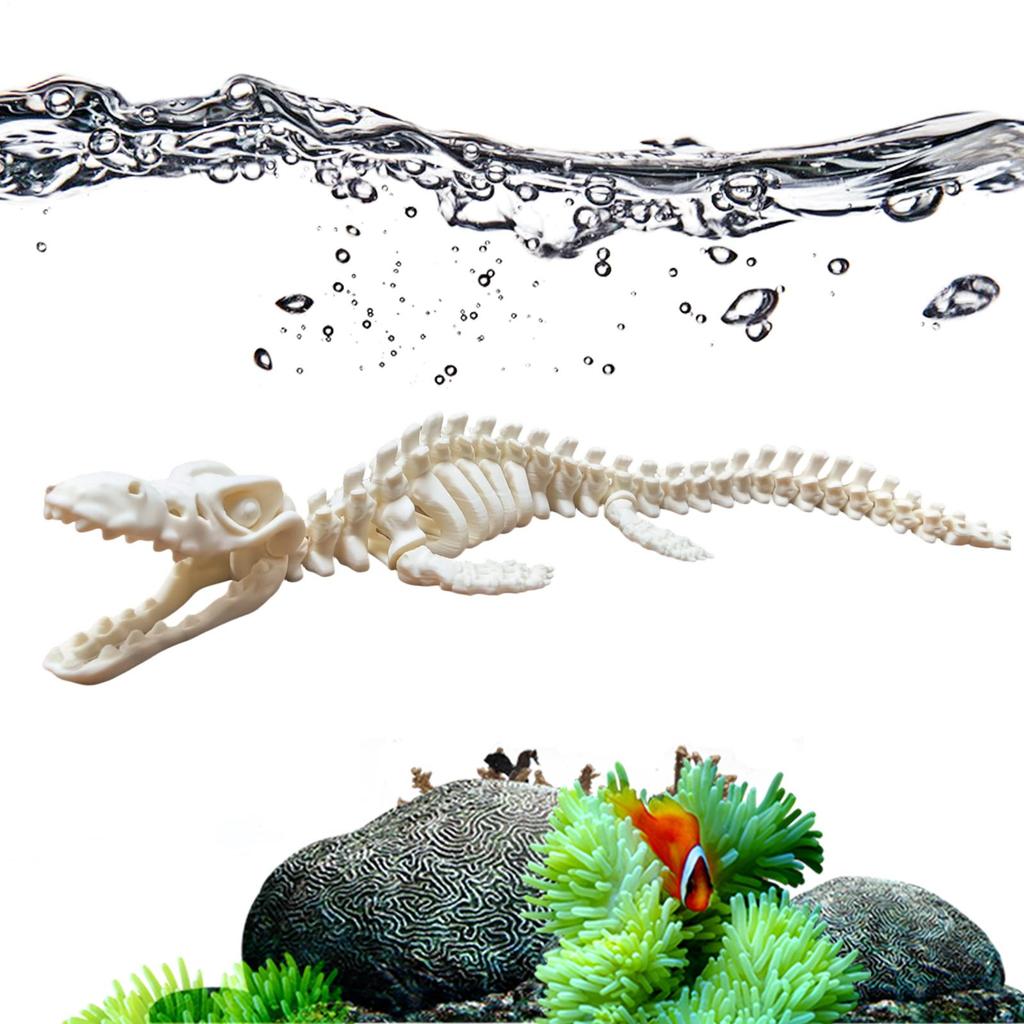 Mosasaurus Skeleton Aquarium Decoration Model Jointed Realistic Dinosaur Bone Replicas With Fins For Fish Tank