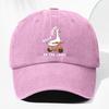 Unisex SILLY GOOSE ON THE LOOSE Large White Goose Print Washed Vintage Baseball Cap Fashionable Outdoor Hat for Men and Women