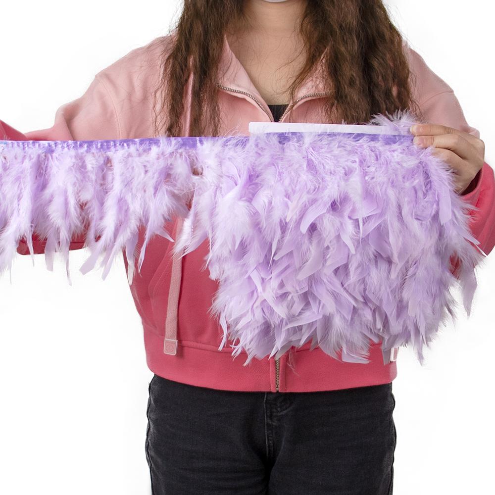 Multicolor Natural Turkey Feather Trim Ribbon 4-6 Inches Fluffy White Marabou Feathers Trims Lace for Party Skirt Clothing Decor
