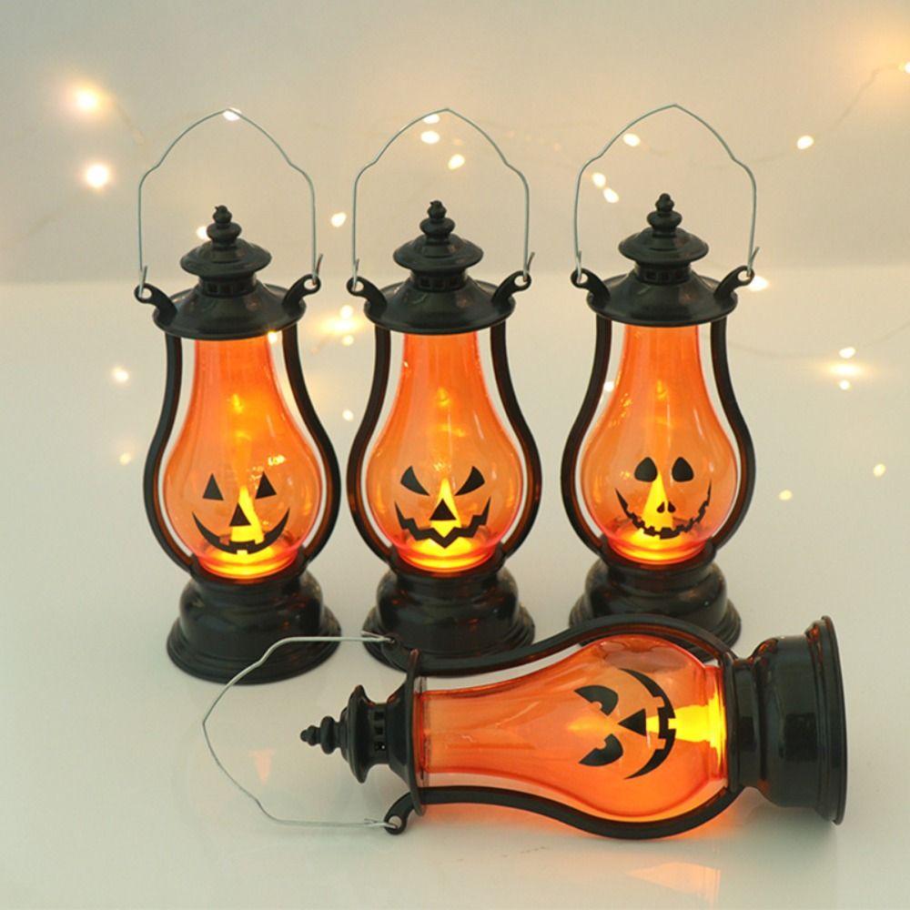 Expression Ghost Lantern Light Hanging Small Oil Lamp Creative LED Pumpkin Lantern  Children Gift