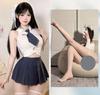 Sexy Underwear Sexy Female Student Wear College Style Pleated Skirt Temptation Waist Ultra Short Uniform Set