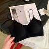 Women Summer Ultra Thin Thin Shoulder Belt Cool Feeling Without Trace Breathable Small Chest Gathers Beautiful Back Underwear