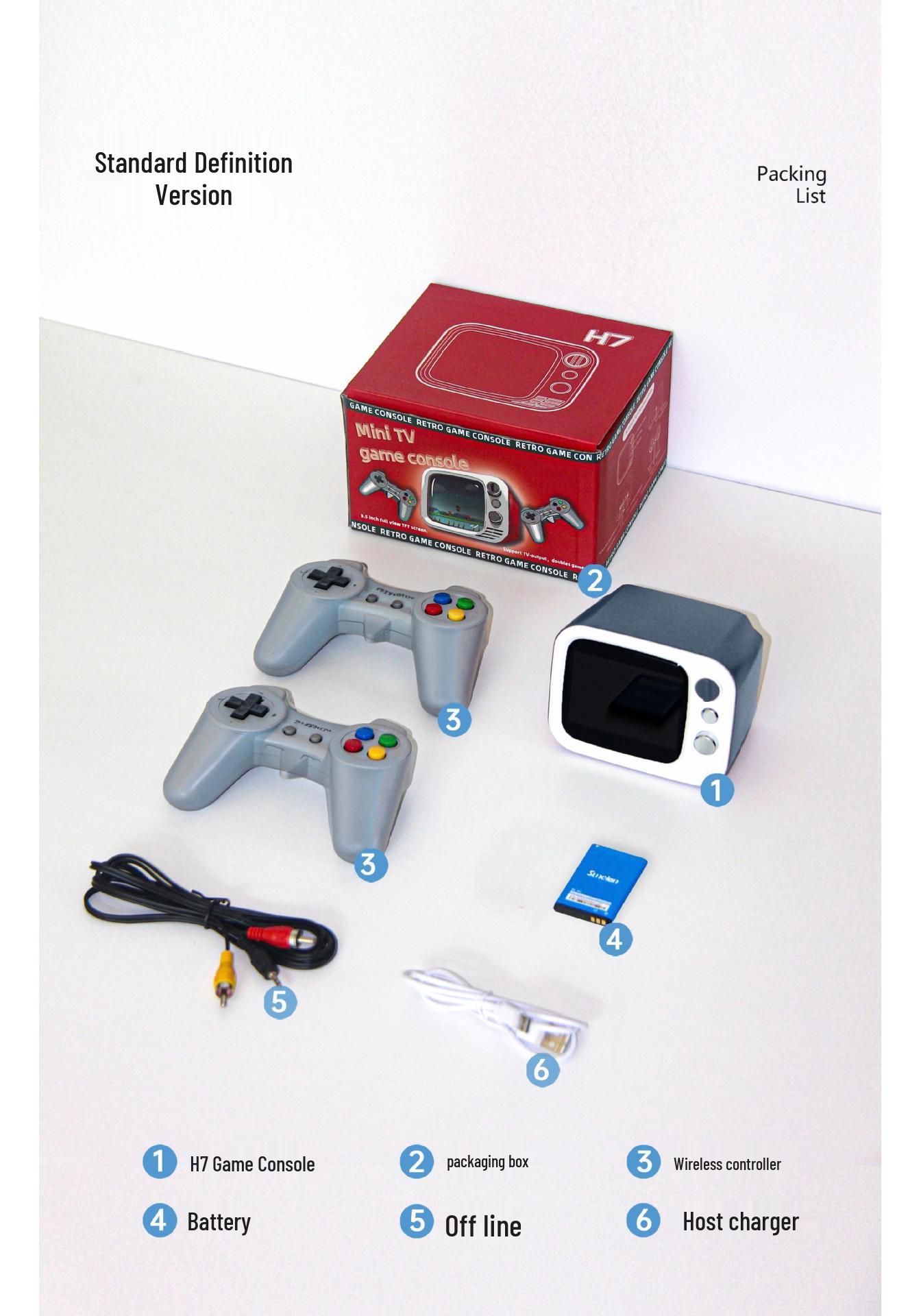 

H7 Retro Game Console: Dual Player Wireless HD TV Gaming System серый