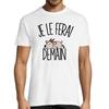 Men's T-shirt - I'll Do It Tomorrow - Round Neck - Short Sleeves - White