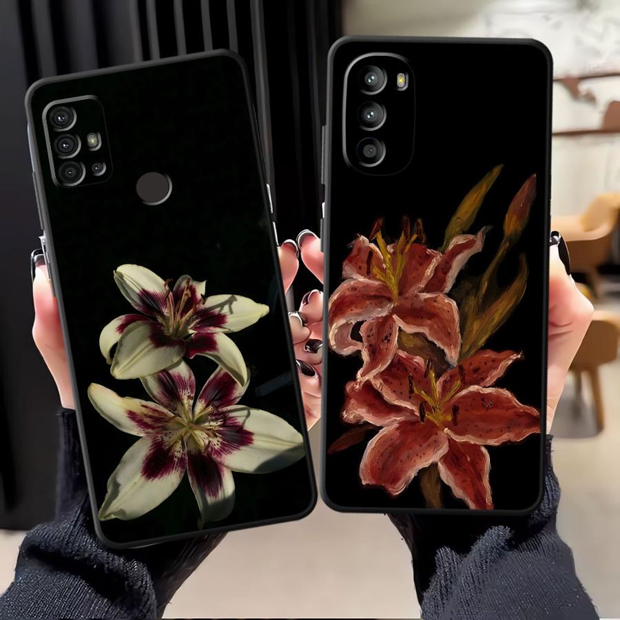 Case for Motorola Moto Edge 20 Pro 30 Lite G60s G50 G53 G30 G52 G71 G22 Edge40 G32 G51 G73 Phone Cover Lily Orchid Flower Print