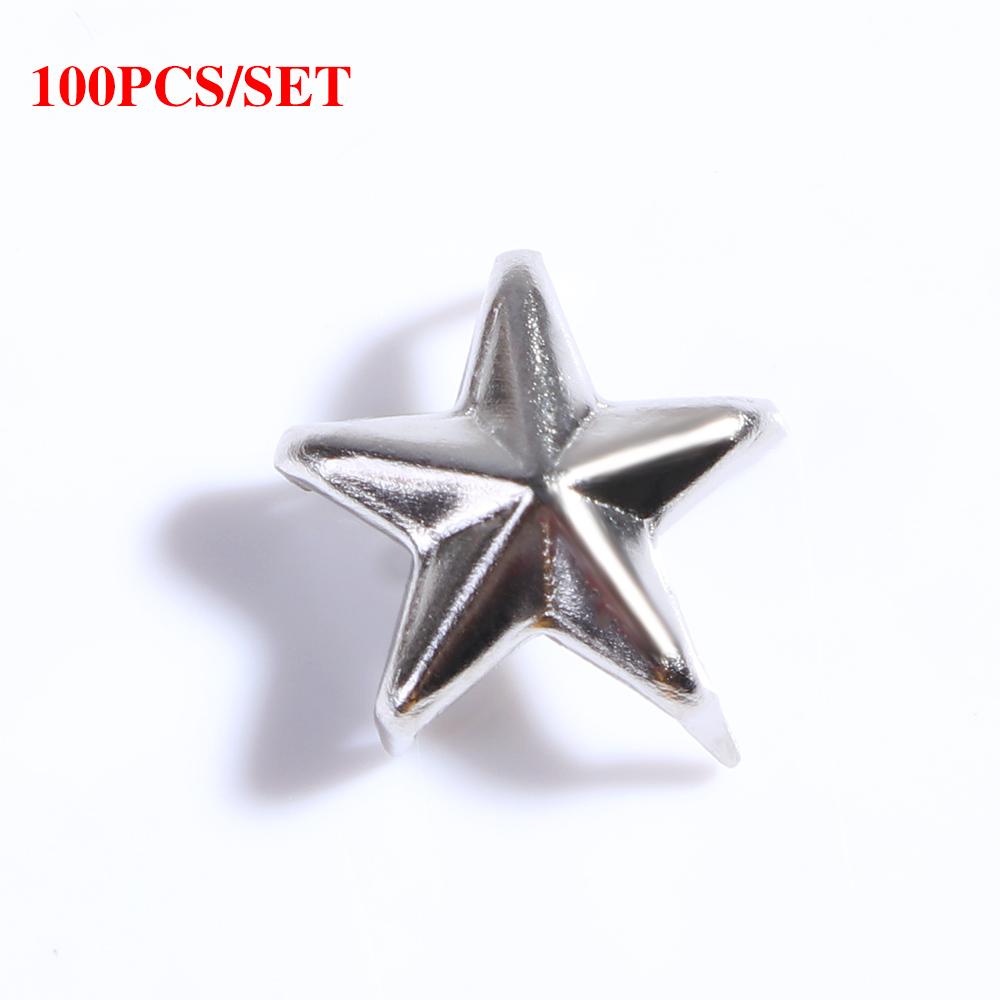 Shoes Spot Silver Color Star Shape Spikes Studs Craft Rivets