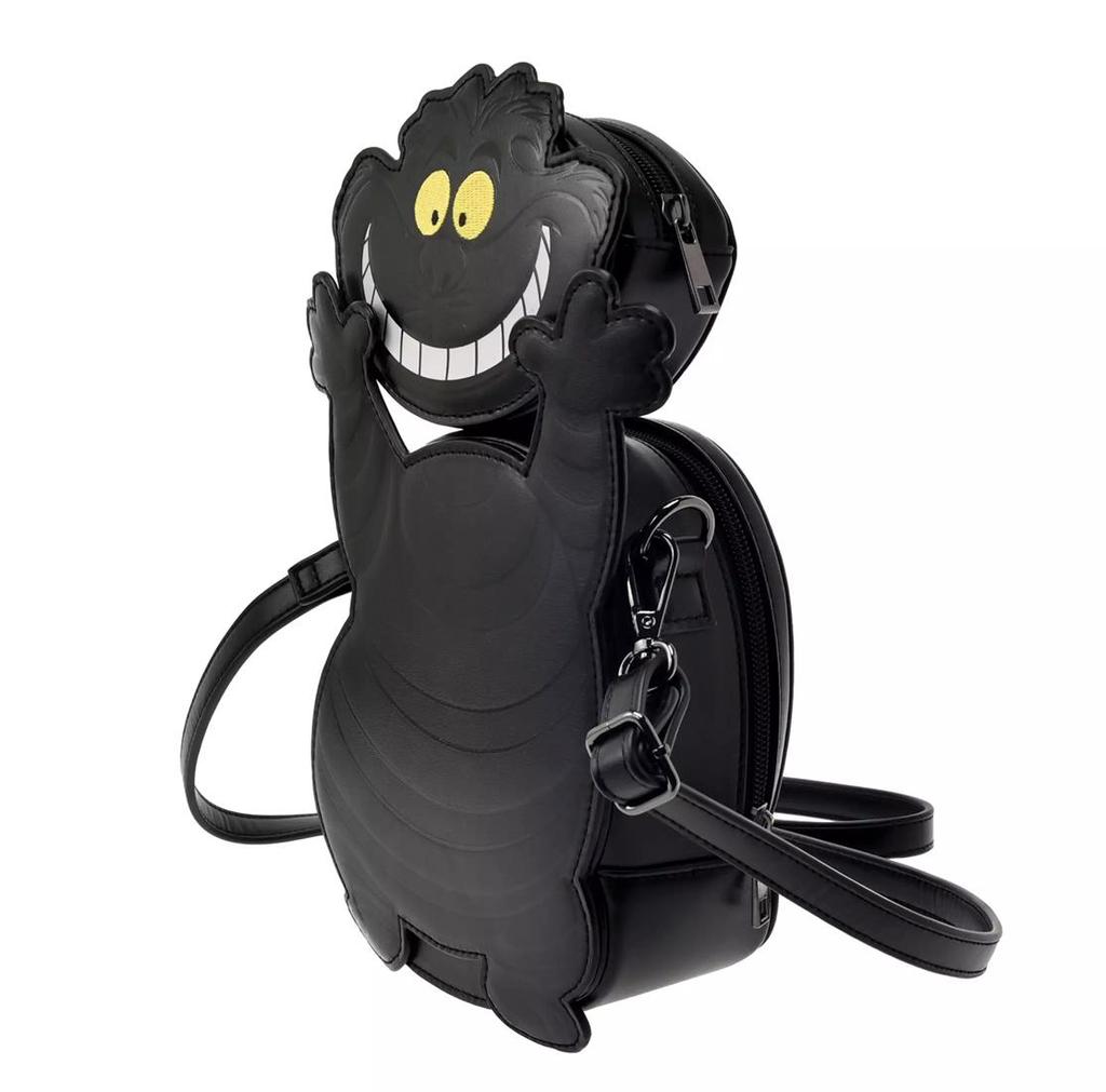 DISNEY Cheshire Cat Shoulder Bag Glow-in-the-Dark Die-Cut Black (CHESHIRE CAT) Japan NEW