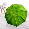 1pc Leaf Texture Automatic Folding Umbrella - Compact Travel Umbrella with Auto Open/Close 8-Rib Heavy-Duty Shaft for Women/Men L009
